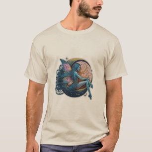 Camiseta Vinheta de Lua de Fada Encantada Desenvolvida T-Sh
