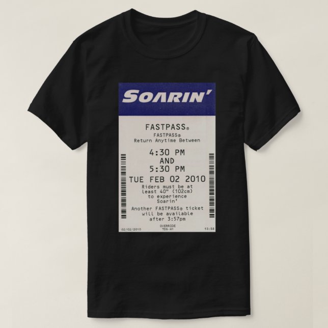 Camiseta Vinheta de Passagem de Soarin (Frente do Design)