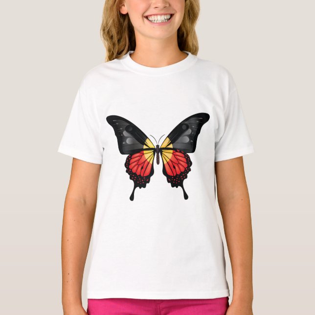 Camiseta Vinheta de Sinalizador da Borboleta Swallowtail Ab (Frente)