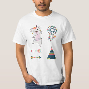Camiseta Vinheta de Urso Polar Indiano — Coleta de Sonhos