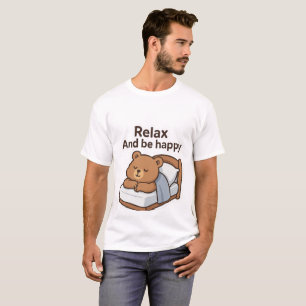 Camiseta Vinheta de Urso Sonolento Bonito