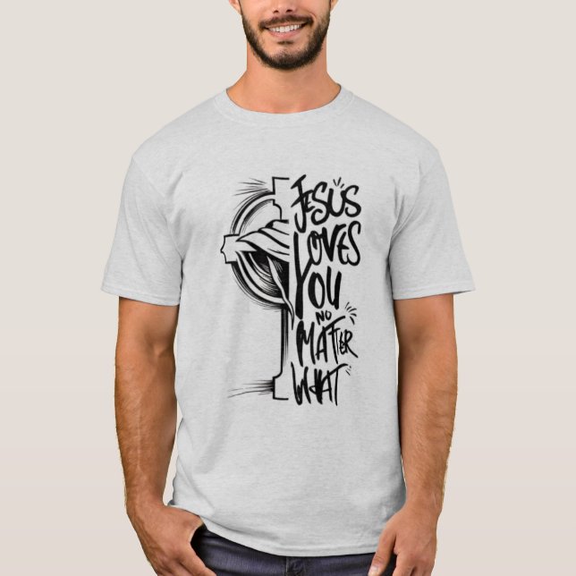 Camiseta "Vinheta Jesus T-Shirt Inspirada na Fé - (Frente)