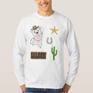 Camiseta Vinheta Ocidental do Urso Polar do Cowboy