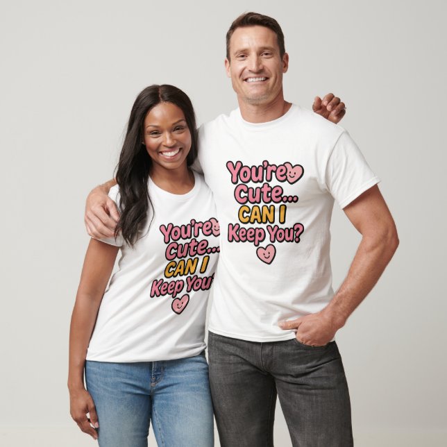 Camiseta Vinheta "Você é bonita... Posso ficar com você?" (Unissex)