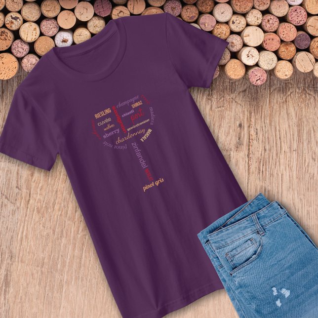 Camiseta Vinho Amadurece Tipografia Moderna (Criador carregado)