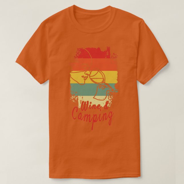Camiseta Vinho Bebendo de acampamento 2 (Frente do Design)