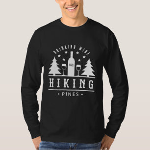 Camiseta Vinho bebendo Pinheiros De Caminho Álcool Acampame