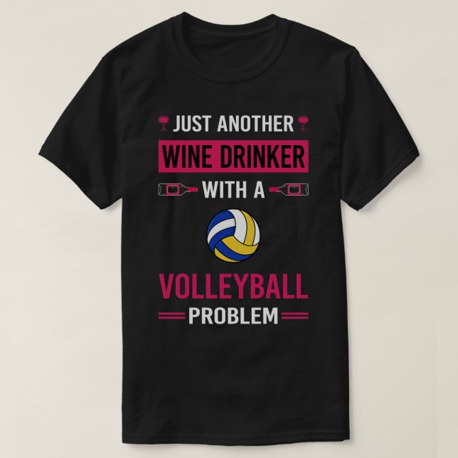 Camiseta Vinho Bebendo Voleibol (Frente do Design)