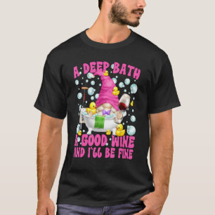 Camiseta Vinho Bonito E Gnomo De Banho Para A Mãe Vinho Eng