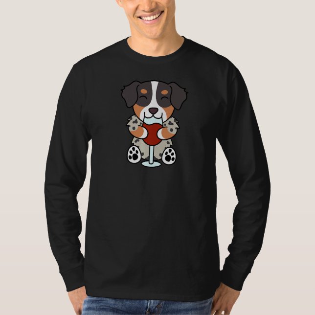 Camiseta Vinho - Cão Pastor Australiano (Frente)