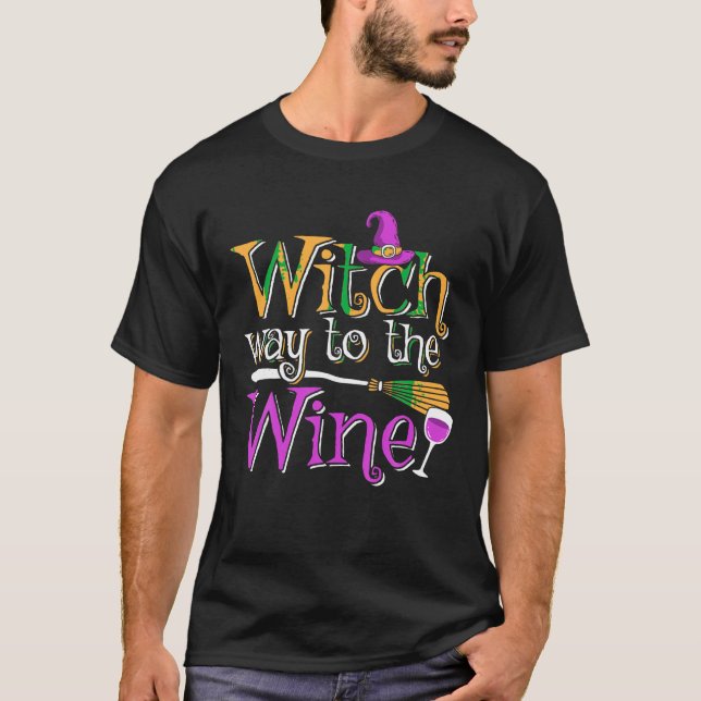 Camiseta Vinho Das Dias de as Bruxas engraçados À Vinha (Frente)