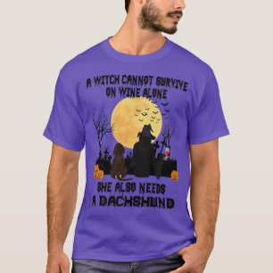 Camiseta Vinho De Bruxas E Cachorro De Dachshund Mãe Dia de