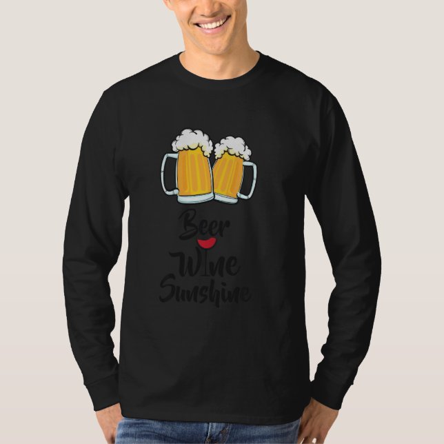 Camiseta Vinho De Cerveja Folha De Design (Frente)