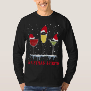 Camiseta Vinho De Espíritos De Natal Polida Martinis Feriad