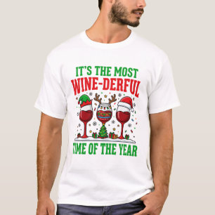 Camiseta Vinho de Natal Vermelho Maravilhoso Design