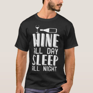 Camiseta Vinho De Vinho O Dia Todo Dormindo A Noite Toda