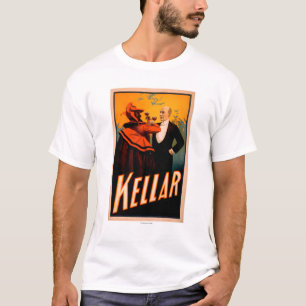 Camiseta Vinho do bebendo do mágico de Kellar com o diabo