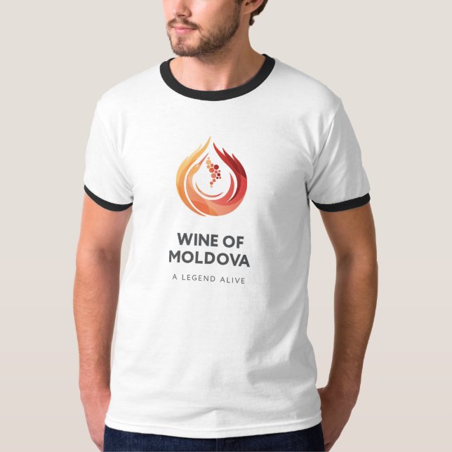 Camiseta Vinho do branco do t-shirt dos homens de Moldova (Frente)
