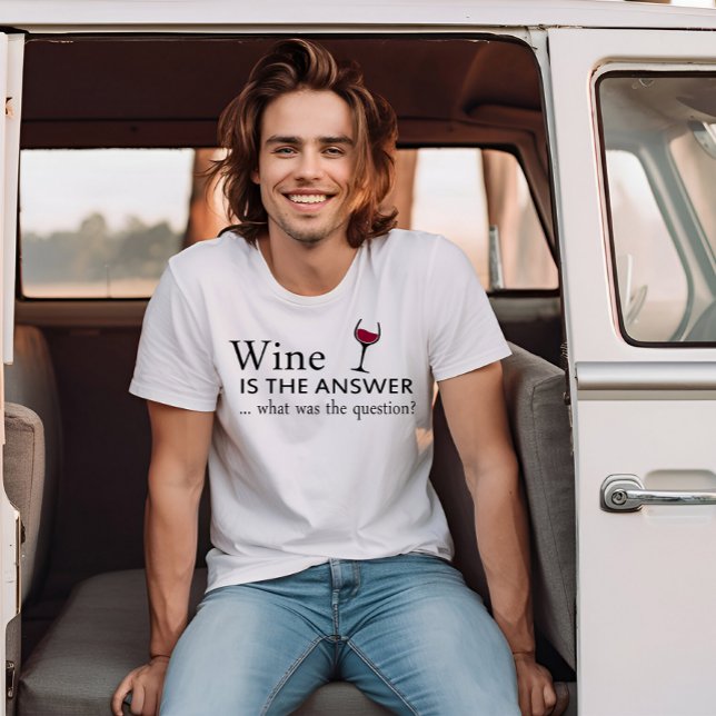 Camiseta Vinho é a resposta, citação engraçada de vinho (Criador carregado)