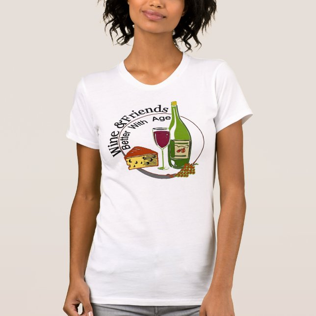 Camiseta Vinho E Amigos Melhor Com Idade (Frente)