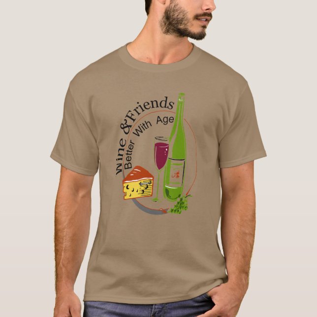 Camiseta Vinho e Amigos,T-Shirt (Frente)