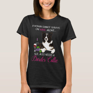 Camiseta Vinho E Cão De Collie Fronteira