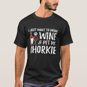 Camiseta Vinho e Chorkie para a Mãe de Chorkie