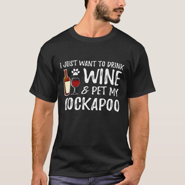 Camiseta Vinho E Cockapoo Cachorro Engraçado Mãe Ou Pai Cac (Frente)
