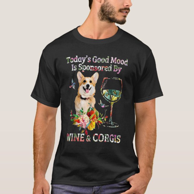 Camiseta Vinho E Corgis (Frente)