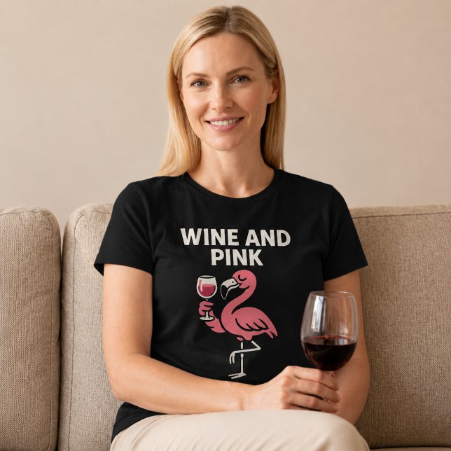 Camiseta Vinho E Flamingo Rosa (Criador carregado)