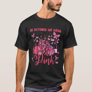 Camiseta Vinho Em Outubro Vestimos Cancer De Mama De Abóbor