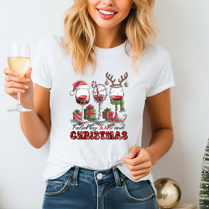 Camiseta Vinho engraçado e chá de Natal feminino