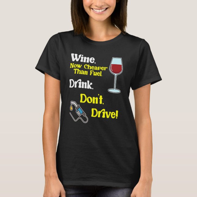 Camiseta Vinho Engraçado Preço Elevado Do Gás Combustível C (Frente)