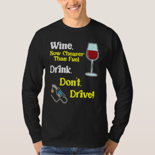 Camiseta Vinho Engraçado Preço Elevado Do Gás Combustível C