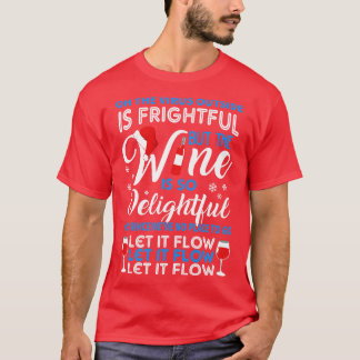 Camiseta Vinho Engraçado Vinho Frio Ao Longo Do Natal Prese