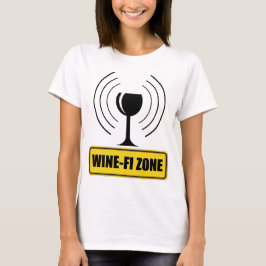 Camiseta Vinho Engraçado Zona Vinho Engraçado Ondas Wi-Fi