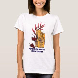 Camiseta Vinho fino e literatura clássica