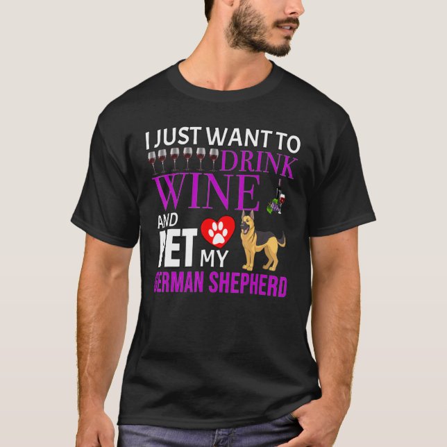 Camiseta Vinho german shepherd (Frente)