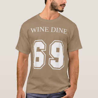 Camiseta Vinho Jantar 69 (Frente e Verso) Diversão - modern