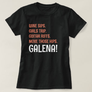 Camiseta vinho joga moças guitarra riff galena Illinois