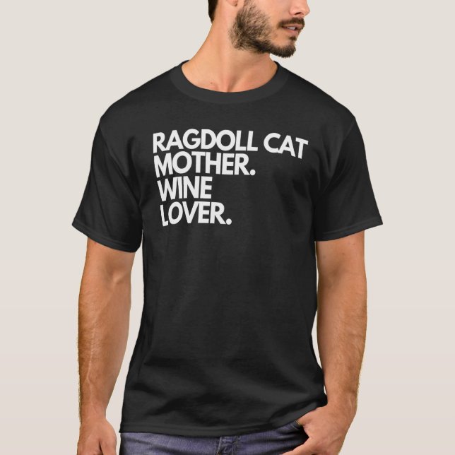 Camiseta Vinho Mãe de Gato Ragdoll (Frente)