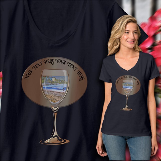 Camiseta Vinho na praia de Los Muertos 786 (Criador carregado)