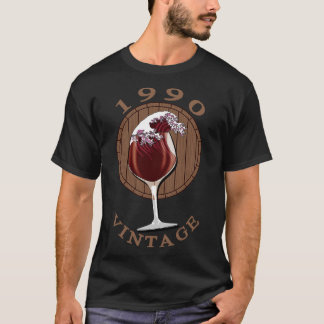 Camiseta Vinho No Aniversário De 1990 Vintage