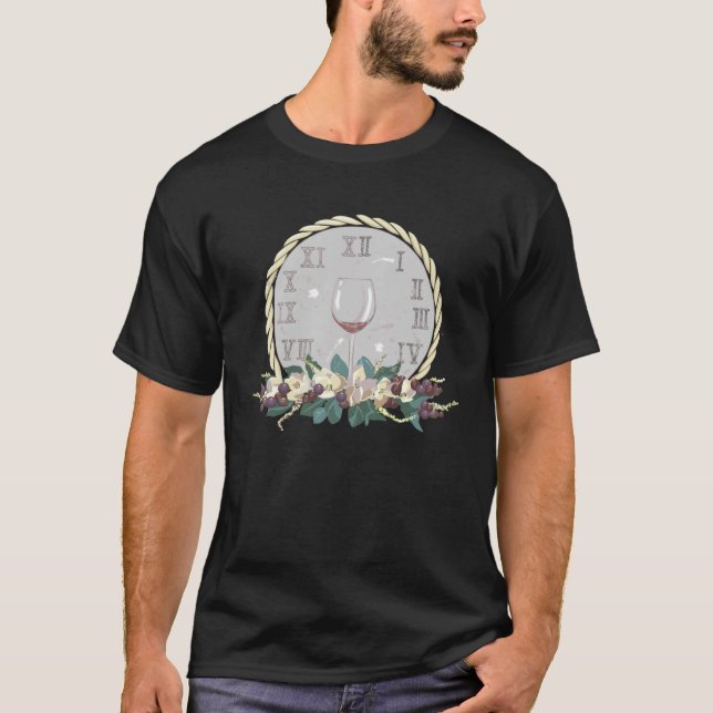 Camiseta Vinho Ou Vinho De Relógio (Frente)