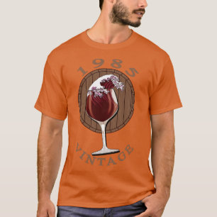 Camiseta Vinho Por Aniversário 1985 Vintage 1