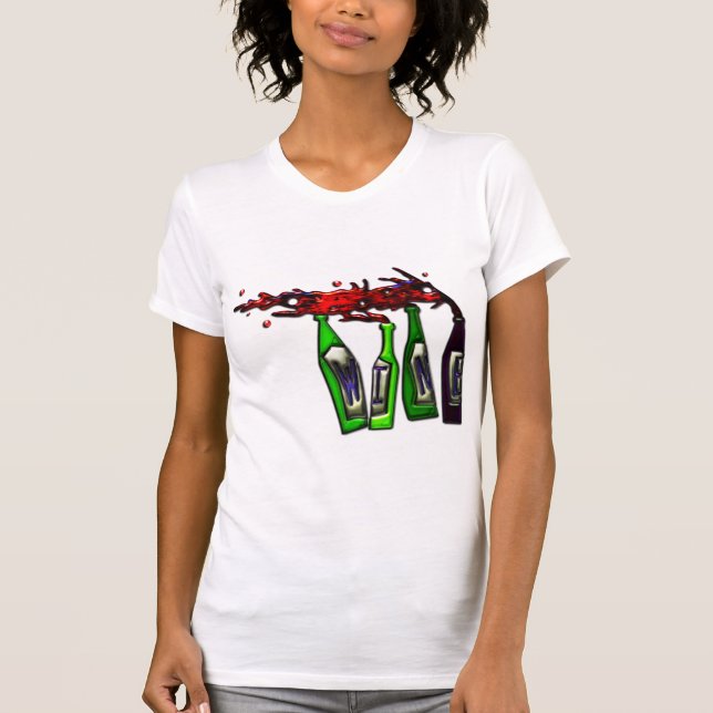 Camiseta Vinho que derrama das garrafas (Frente)
