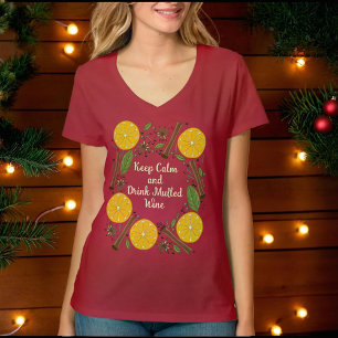 Camiseta Vinho quente de Natal picante vermelho