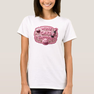 CAMISETA VINHO ROSA DE DAR ÁGUA NOS OLHOS E GATOS ME TRAZEM