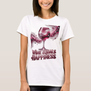 Camiseta Vinho Rosado Fresco IGUAL A FELICIDADE Impressão