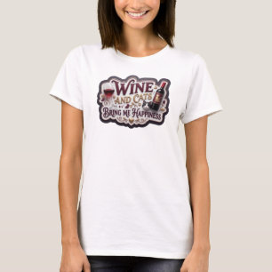 Camiseta Vinho Roxo LINDO E GATOS ME TRAZEM FELICIDADE